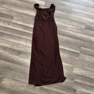Elegant Brown Sleeveless Dress